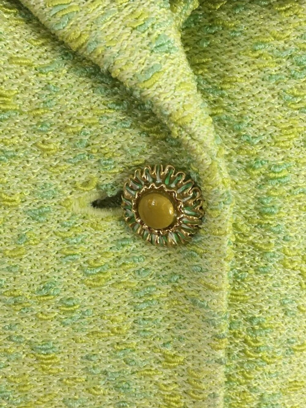 BEAUTIFUL St John couture knit green multi jacket skirt suit size 8 - Picture 7 of 10
